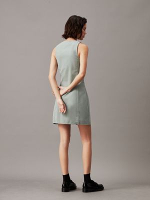 slate gray cotton twill utility dress for women calvin klein jeans