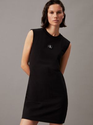 ck black relaxed sleeveless t-shirt dress for women calvin klein jeans