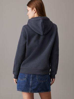 ebony fleece monogram hoodie for women calvin klein jeans