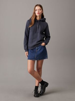 ebony fleece monogram hoodie for women calvin klein jeans