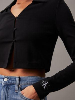 Calvin klein cropped cardigan hotsell