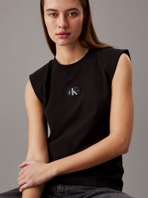 Black calvin klein t shirt womens best sale