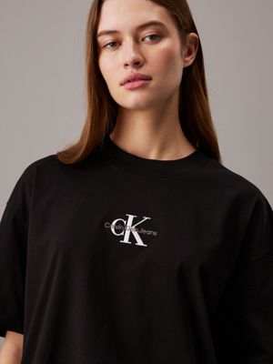 ck black monogram boyfriend t-shirt for women calvin klein jeans