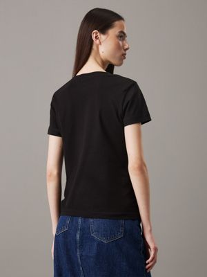 ck black slim monogram t-shirt for women calvin klein jeans