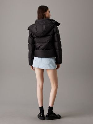 ck black short down puffer jacket for women calvin klein jeans