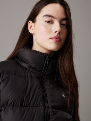 ck black short down puffer jacket for women calvin klein jeans