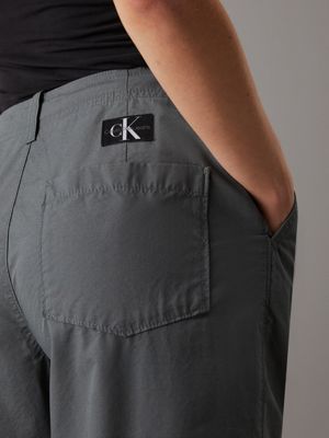 endless grey loose straight chino trousers for women calvin klein jeans