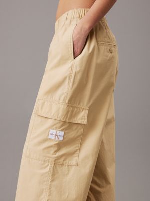 pale khaki cotton utility trousers for women calvin klein jeans