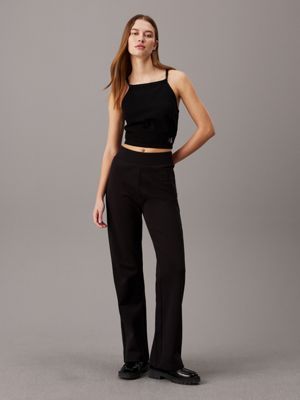 ck black flared monogram joggers for women calvin klein jeans