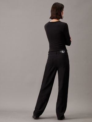 ck black slim milano jersey trousers for women calvin klein jeans