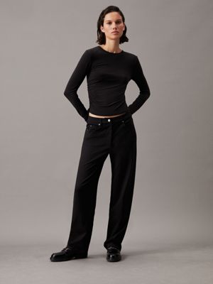 ck black slim milano jersey trousers for women calvin klein jeans