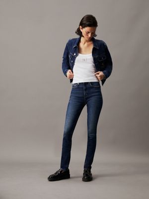 denim dark high rise skinny jeans for women calvin klein jeans