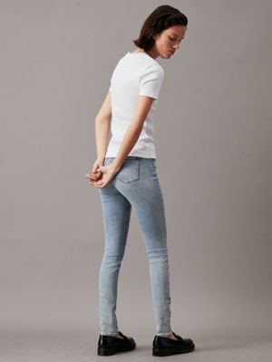 denim light high rise skinny jeans for women calvin klein jeans