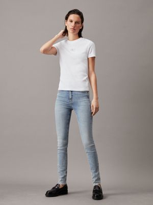 denim light high rise skinny jeans for women calvin klein jeans