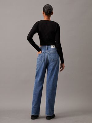 denim medium high rise relaxed jeans for women calvin klein jeans