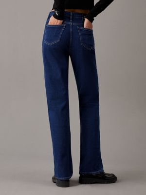 denim dark high rise straight jeans for women calvin klein jeans