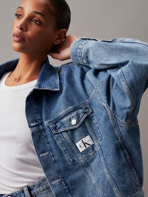 denim light boxy denim jacket for women calvin klein jeans