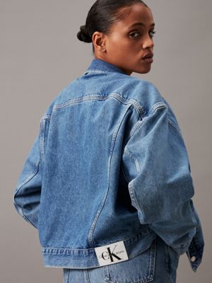 denim light boxy denim jacket for women calvin klein jeans