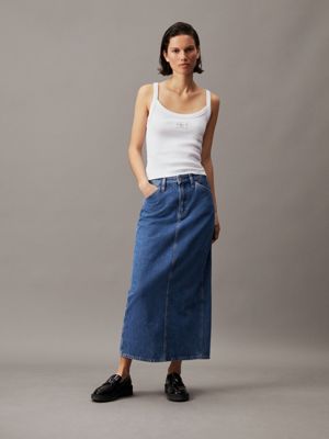 denim light denim maxi skirt for women calvin klein jeans