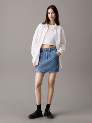 denim light denim utility mini skirt for women calvin klein jeans