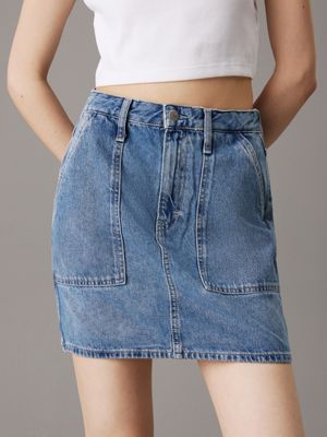 denim denim utility mini skirt for women calvin klein jeans