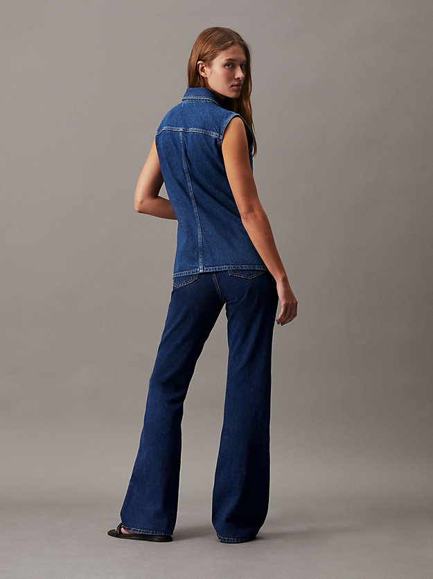 camicia di jeans senza maniche denim medium da donne calvin klein jeans