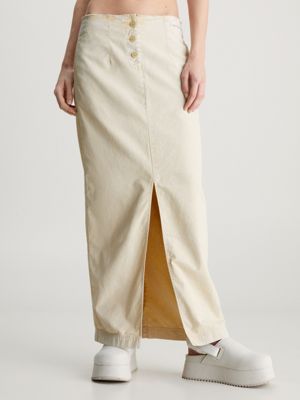  washed cotton maxi skirt for women calvin klein jeans