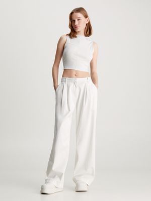 icicle cotton twill straight trousers for women calvin klein jeans