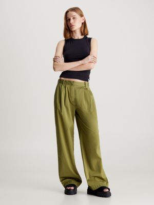 Cotton Twill Straight Trousers Calvin Klein® | J20J223704L9N