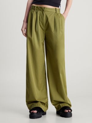 Relaxed Twill Belt Front Cargo Pants