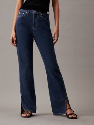 denim dark high rise straight jeans for women calvin klein jeans