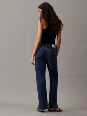 denim dark high rise straight jeans for women calvin klein jeans