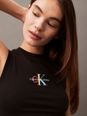 ck black slim monogram tank top - pride for women calvin klein jeans