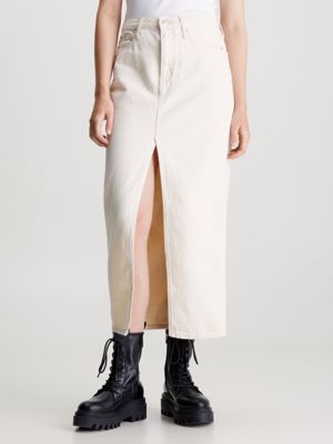 Calvin klein denim midi skirt sale