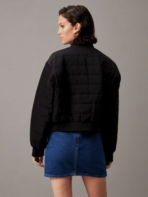 ck black quilted bomber jacket for women calvin klein jeans