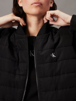 ck black quilted bomber jacket for women calvin klein jeans