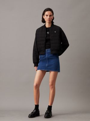 ck black quilted bomber jacket for women calvin klein jeans