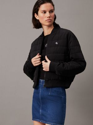 black quilted bomber jacket for women calvin klein jeans