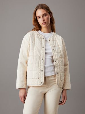 Padded denim jacket womens on sale