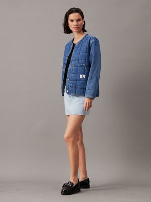 denim medium quilted denim jacket for women calvin klein jeans