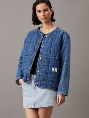 denim quilted denim jacket for women calvin klein jeans