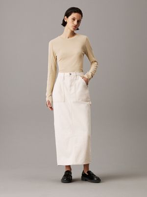 denim light denim utility maxi skirt for women calvin klein jeans