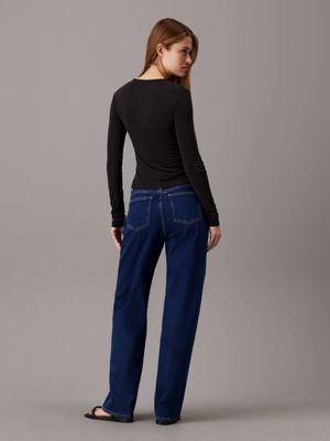 denim dark high rise relaxed jeans for women calvin klein jeans