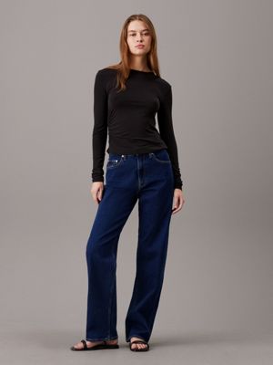 denim dark high rise relaxed jeans for women calvin klein jeans