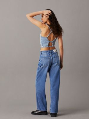 denim light 90's straight carpenter jeans for women calvin klein jeans