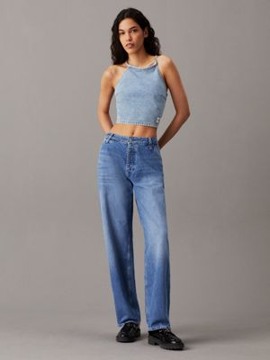 denim light 90's straight carpenter jeans for women calvin klein jeans