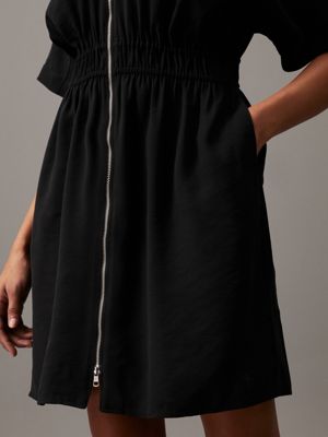 Kleid mit durchgehendem Reißverschluss aus weichem Twill Calvin 