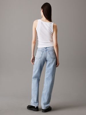 denim light high rise straight jeans for women calvin klein jeans