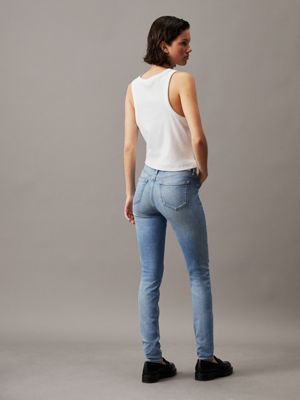 denim light mid rise skinny jeans for women calvin klein jeans