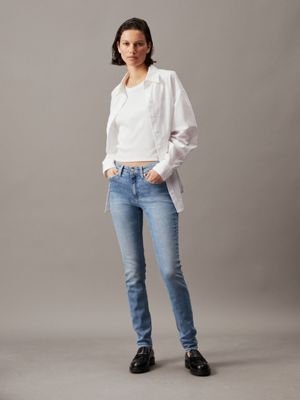 denim light mid rise skinny jeans for women calvin klein jeans